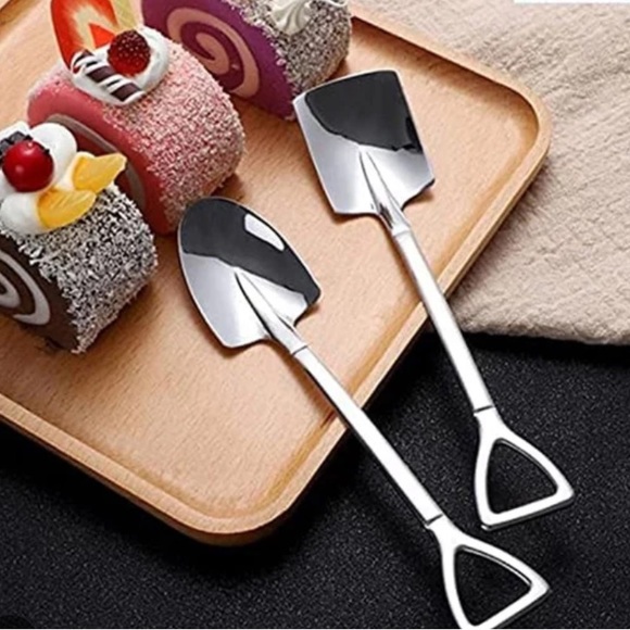 Other - Shovel Tea Spoons Stainless Steel Set of 4 Desert Spoons